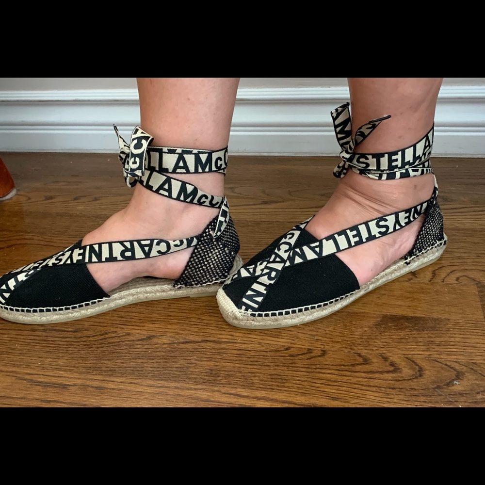NWT Stella McCartney flat espadrilles logo ribbon - Picture 16 of 16